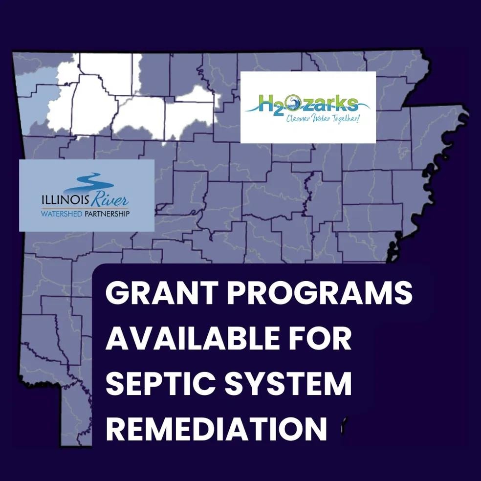 Grant programs available for septic system remediation — H2Ozarks and Illinois River Watershed Partnership