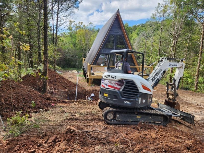 PercPro excavator at glamping site