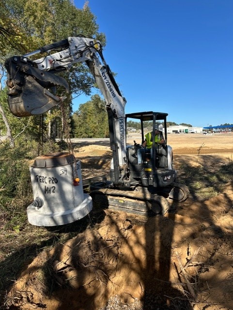 PercPro digger setting sewer lift station