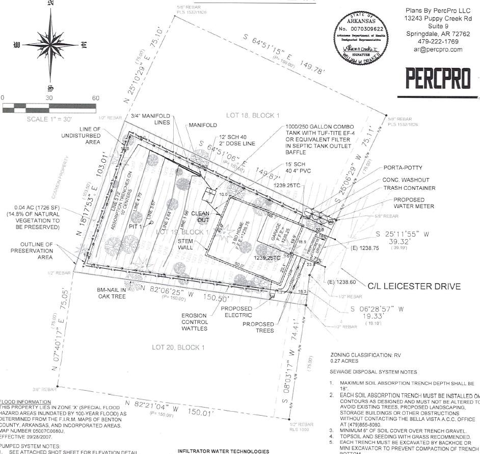 Example ADH-approved septic system permit plan by PercPro